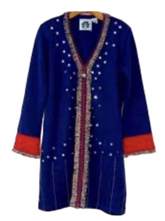 Storybook Knits Sweaters - Storybook Knits Navy Blue Cardigan with Red Trim patriotic metallic stars
